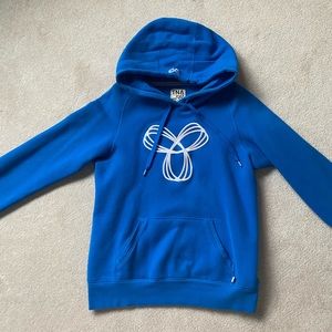 Blue & white logo TNA hoodie: size m
